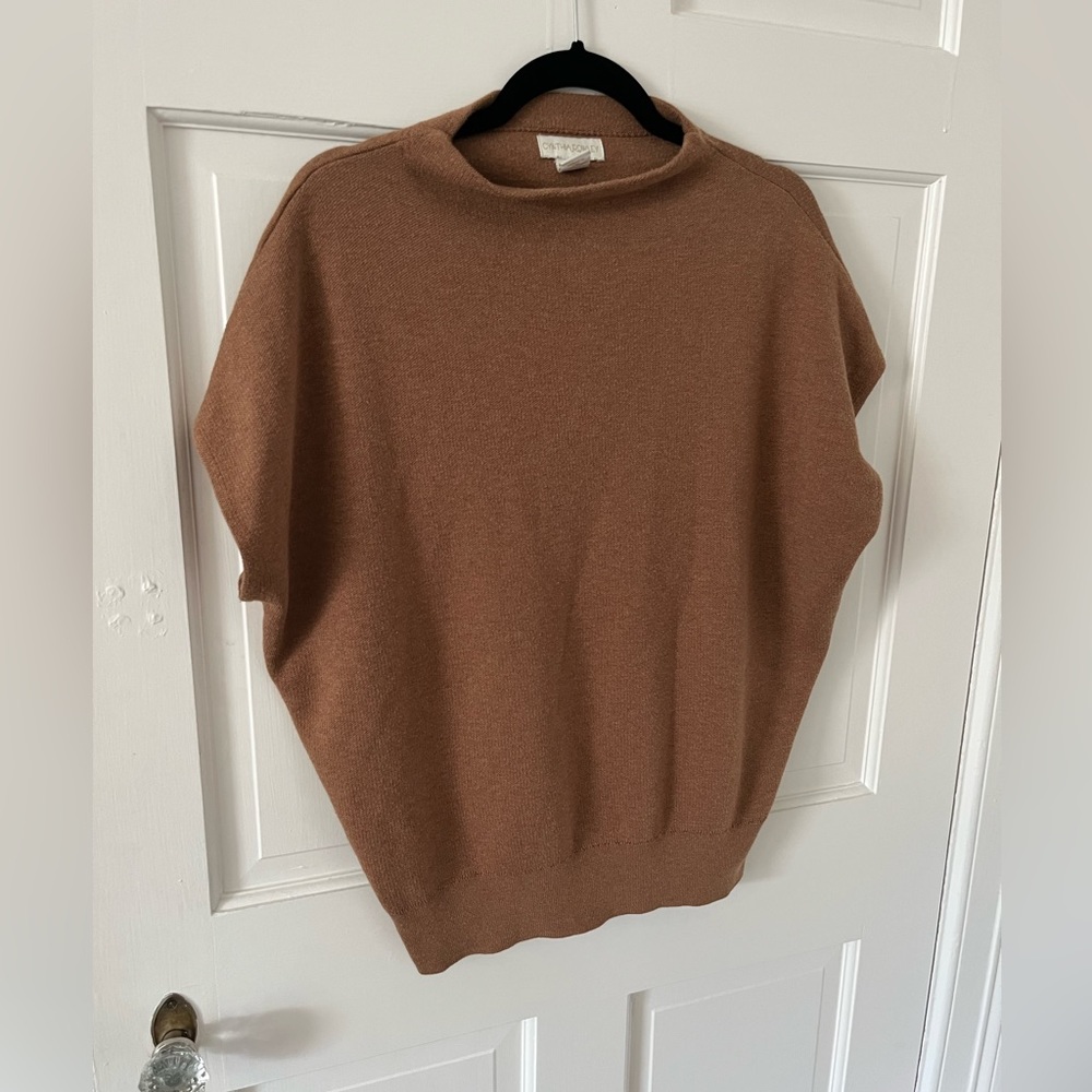 COPY - Tan short sleeve Cynthia Rowley sweater